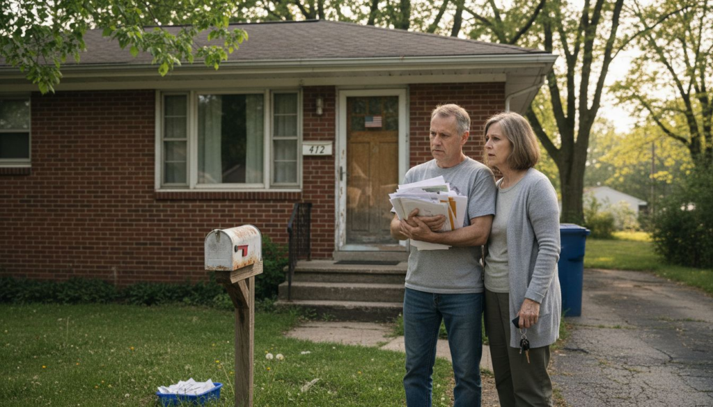 Michigan couple checking mail together
