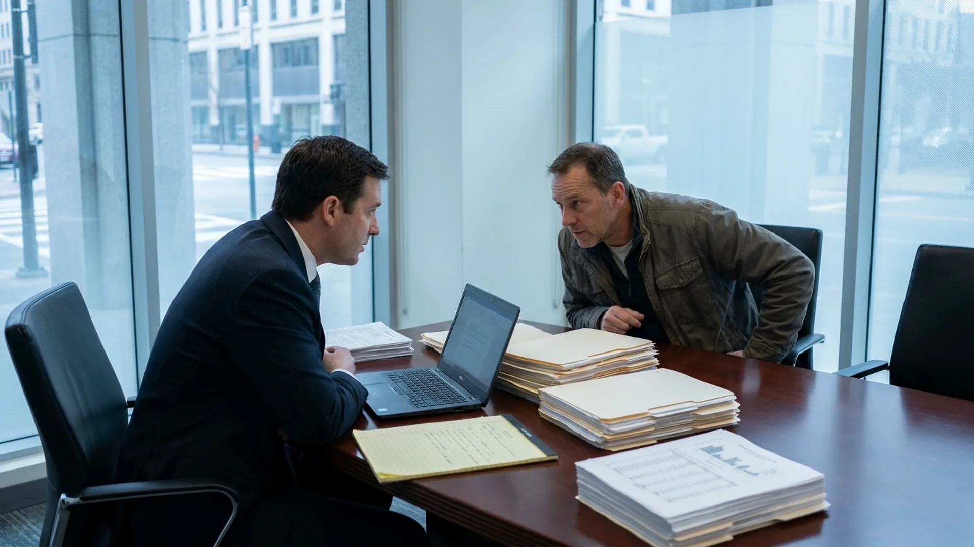 Bankruptcy attorney and Detroit business owner preparing for a 341 meeting of creditors
